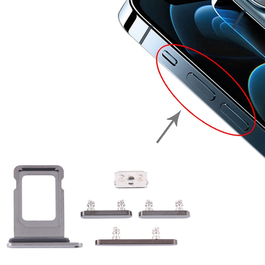Plateau de carte SIM + touches latérales pour iPhone 12 Pro (Graphite)