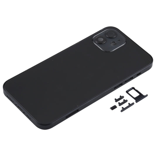 Back Housing Cover with SIM Card Tray & Side Keys & Camera Lens for iPhone 12(Black) by buy2fix