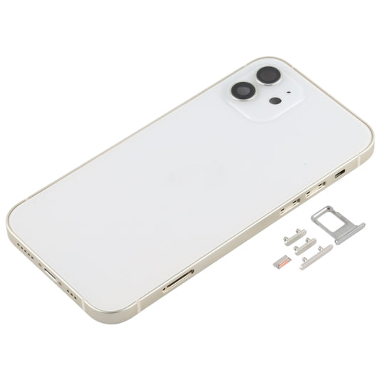 Back Housing Cover with SIM Card Tray & Side Keys & Camera Lens for iPhone 12(White) by buy2fix