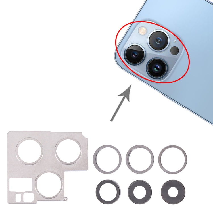 Camera Lens Cover With Retaining Bracket for iPhone 13 Pro Max(Graphite) - Repair & Spare Parts by buy2fix | Online Shopping UK | buy2fix