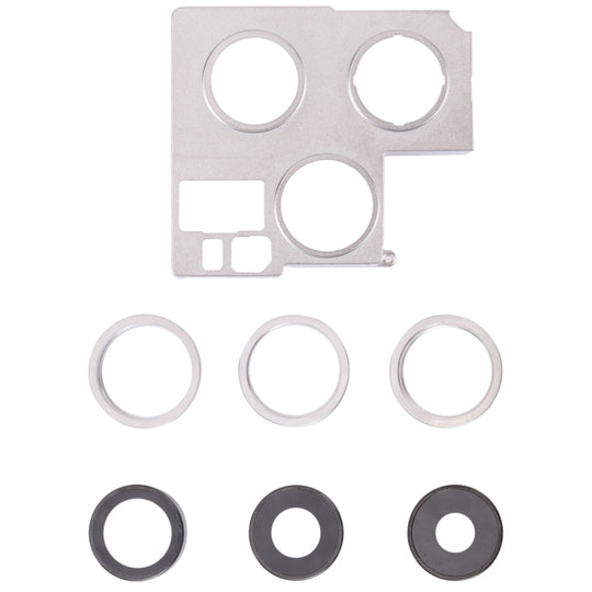 Camera Lens Cover With Retaining Bracket for iPhone 13 Pro Max(Silver)
