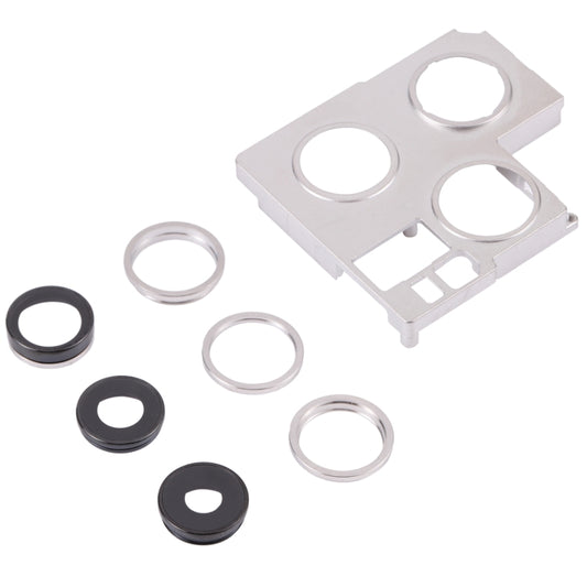 Camera Lens Cover With Retaining Bracket for iPhone 13 Pro Max(Silver) by buy2fix