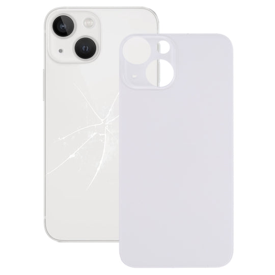 Couvercle de batterie arrière en verre à grand trou de caméra de remplacement facile pour iPhone 13 mini (blanc)