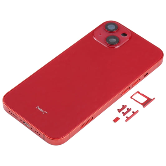 Back Housing Cover with SIM Card Tray & Side Keys & Camera Lens for iPhone 13(Red) by buy2fix