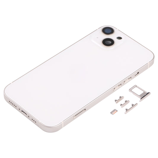 Back Housing Cover with SIM Card Tray & Side Keys & Camera Lens for iPhone 13(White) by buy2fix