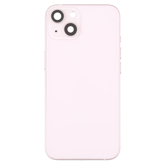 For iPhone 13 Battery Back Cover with Side Keys & Card Tray & Power + Volume Flex Cable & Wireless Charging Module(Pink) by buy2fix