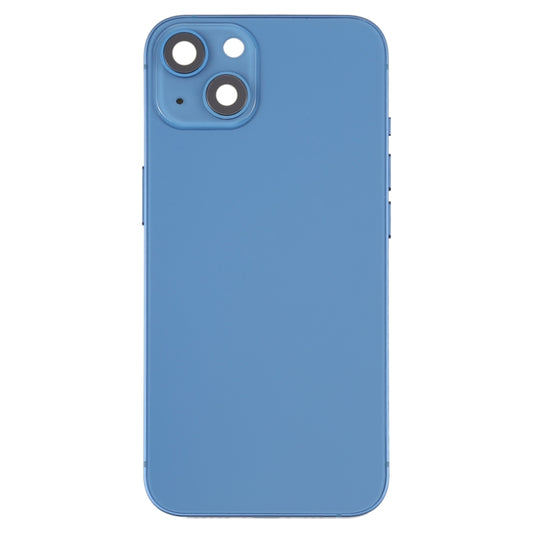 For iPhone 13 Battery Back Cover with Side Keys & Card Tray & Power + Volume Flex Cable & Wireless Charging Module(Blue) by buy2fix
