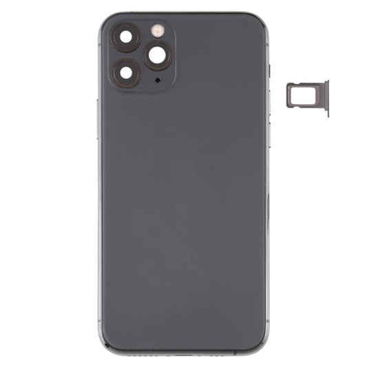 Battery Back Cover (with Side Keys & Card Tray & Power + Volume Flex Cable & Wireless Charging Module) for iPhone 11 Pro(Black) by buy2fix