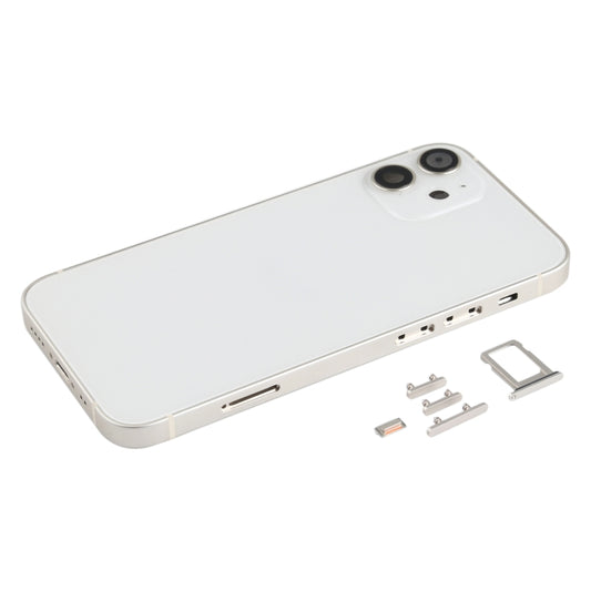 Back Housing Cover with SIM Card Tray & Side Keys & Camera Lens for iPhone 12 mini(White) by buy2fix