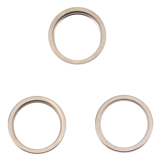 For iPhone 14 Pro Max 3PCS Rear Camera Glass Lens Metal Outside Protector Hoop Ring(Gold)