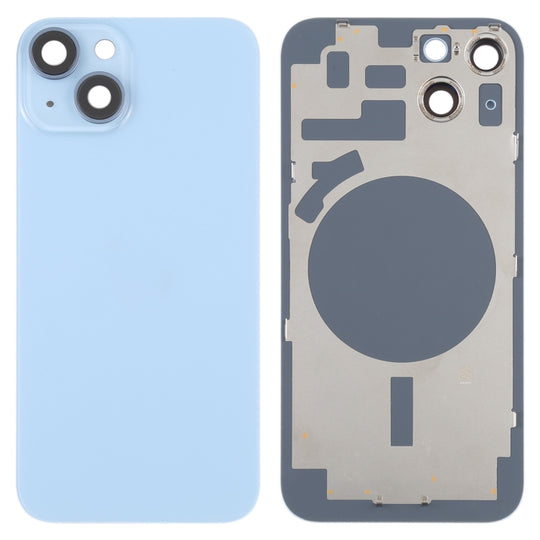 For iPhone 14 Back Housing Cover with Camera Lens(Blue)