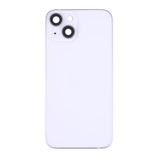 For iPhone 14 Battery Back Cover with Middle Frame / Side Keys(Purple) by buy2fix
