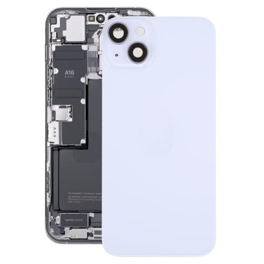Glass Battery Back Cover with Holder for iPhone 14(Purple)
