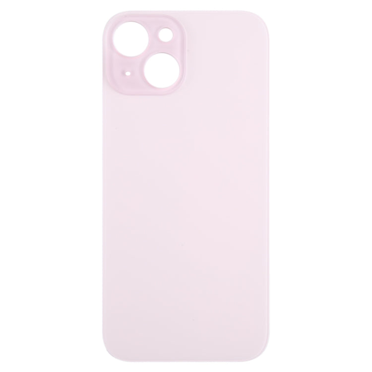 For iPhone 15 Easy Replacement Big Camera Hole Glass Back Battery Cover(Pink) -  by buy2fix | Online Shopping UK | buy2fix