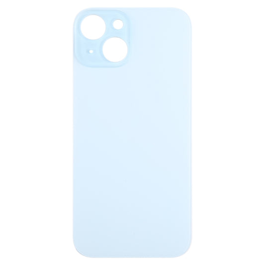For iPhone 15 Easy Replacement Big Camera Hole Glass Back Battery Cover(Blue) by buy2fix
