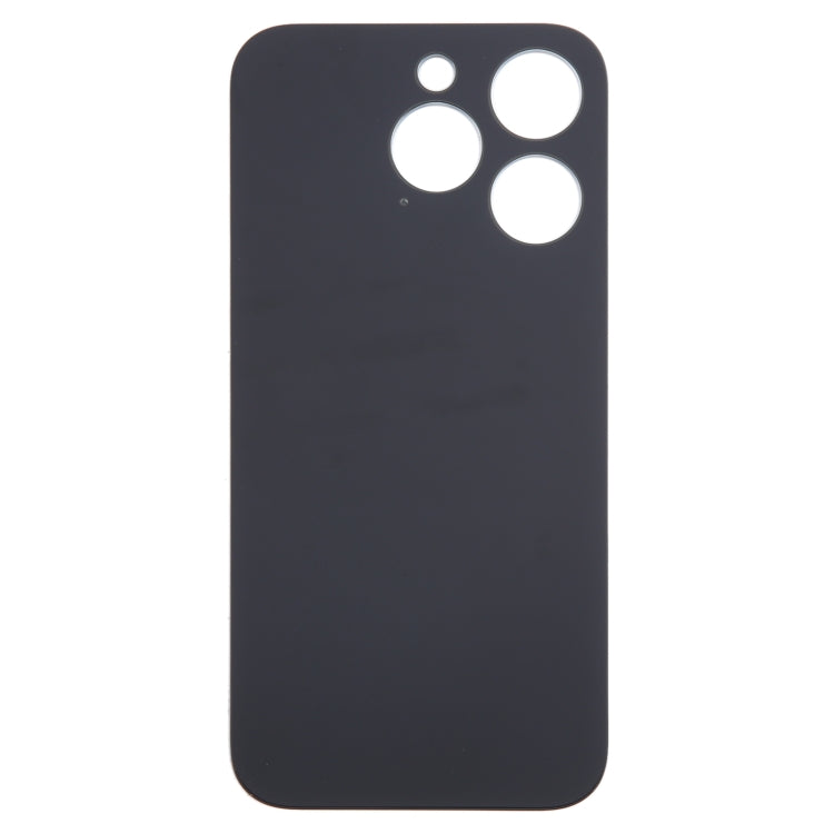 For iPhone 15 Pro Easy Replacement Big Camera Hole Glass Back Battery Cover(Black) -  by buy2fix | Online Shopping UK | buy2fix