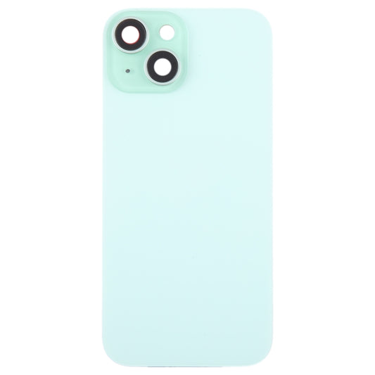 For iPhone 15 Plus Glass Battery Back Cover with Camera Lens Cover(Green) by buy2fix