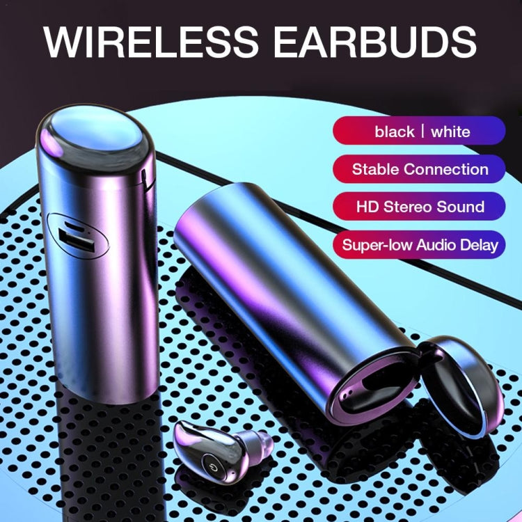 V21 Mini Single Ear Stereo Bluetooth V5.0 Wireless Earphones with Charging Box(Blue) - Bluetooth Earphone by buy2fix | Online Shopping UK | buy2fix