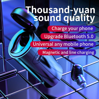 V21 Mini Single Ear Stereo Bluetooth V5.0 Wireless Earphones with Charging Box(Blue) - Bluetooth Earphone by buy2fix | Online Shopping UK | buy2fix