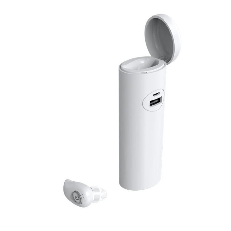 V21 Mini Single Ear Stereo Bluetooth V5.0 Wireless Earphones with Charging Box(White) - Bluetooth Earphone by buy2fix | Online Shopping UK | buy2fix