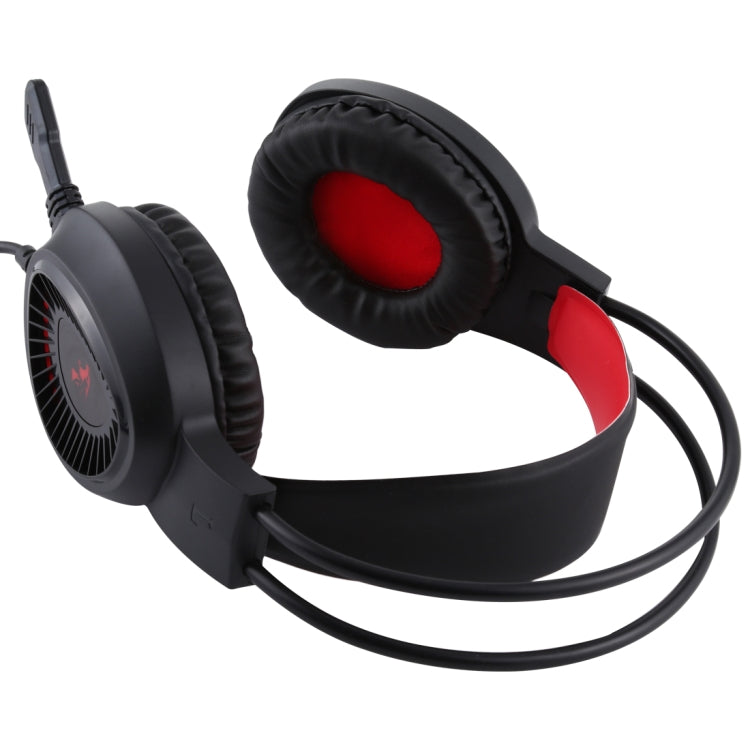 HAMTOD V1000 Dual-3.5mm Plug Interface Gaming Headphone Headset with Mic & LED Light, Cable Length: 2.1m(Red) -  by HAMTOD | Online Shopping UK | buy2fix