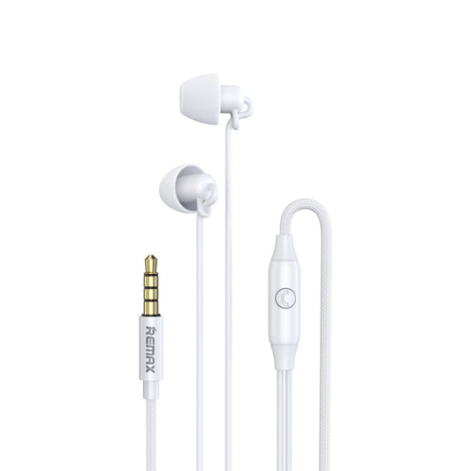 REMAX RM-208 In-Ear Stereo Sleep Earphone with Wire Control + MIC, Support Hands-free(White) - Normal Style Earphone by REMAX | Online Shopping UK | buy2fix
