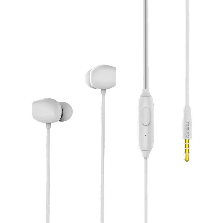 REMAX RM-550 3.5mm Gold Pin In-Ear Stereo Music Earphone with Wire Control + MIC, Support Hands-free (White) - Normal Style Earphone by REMAX | Online Shopping UK | buy2fix