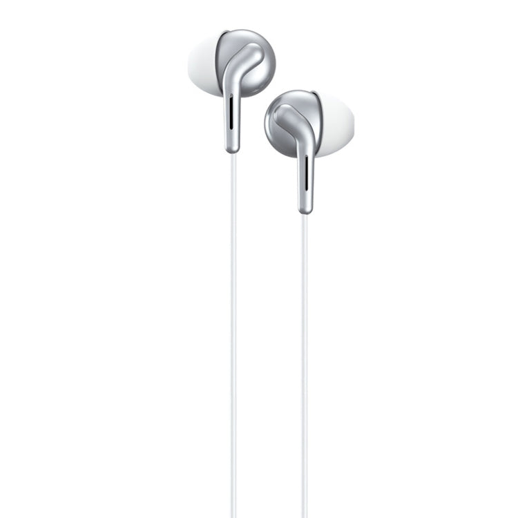 REMAX RM-595 3.5mm Gold Pin In-Ear Stereo Double-action Metal Music Earphone with Wire Control + MIC, Support Hands-free (White) - Normal Style Earphone by REMAX | Online Shopping UK | buy2fix