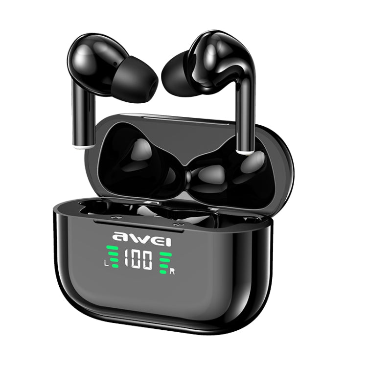 awei T29P Bluetooth V5.0 LED Digital Display Ture Wireless Sports IPX4 Waterproof TWS Headset with Charging Case - TWS Earphone by awei | Online Shopping UK | buy2fix