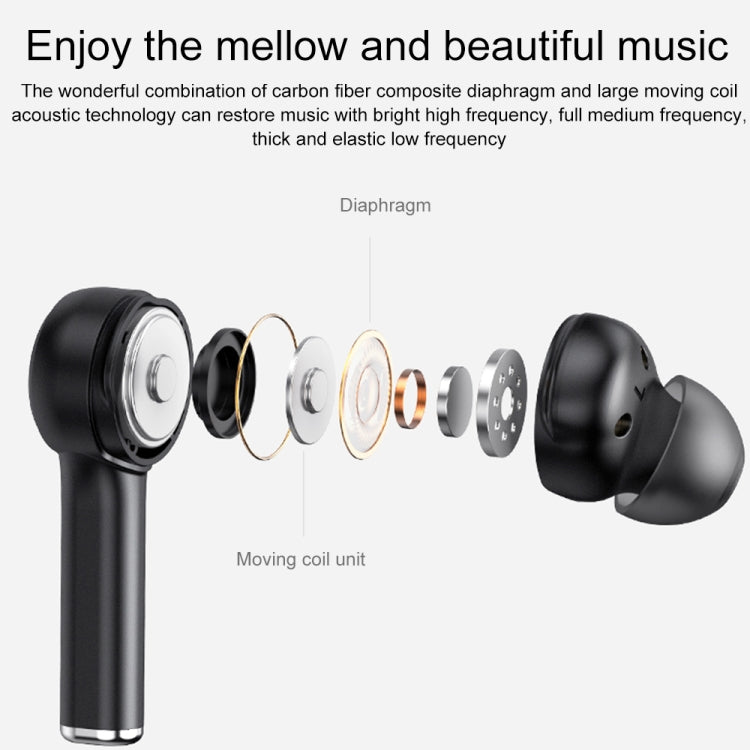 MI4 Bluetooth 5.0 LED Digital Display Intelligent Noise Reduction True Wireless Bluetooth Earphone (White) - TWS Earphone by buy2fix | Online Shopping UK | buy2fix