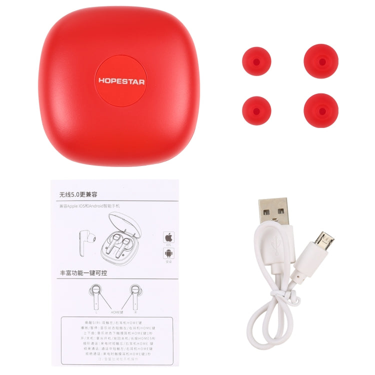 HOPESTAR S12 Bluetooth 5.0 True Wireless Bluetooth Earphone (Red) - TWS Earphone by HOPESTAR | Online Shopping UK | buy2fix