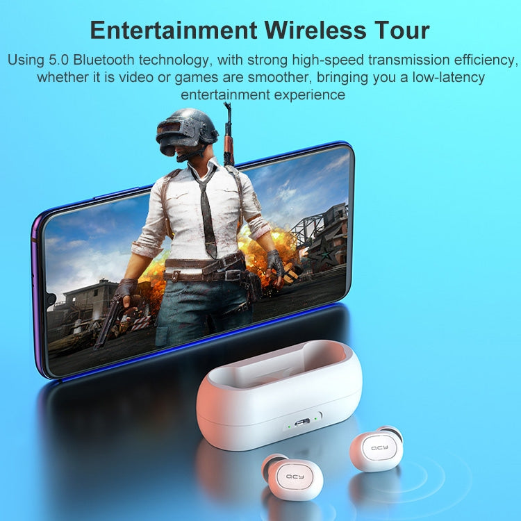 Original Xiaomi Youpin QCY-T1C TWS Bluetooth V5.0 Wireless In-Ear Earphones with Charging Box(White) - TWS Earphone by Xiaomi | Online Shopping UK | buy2fix