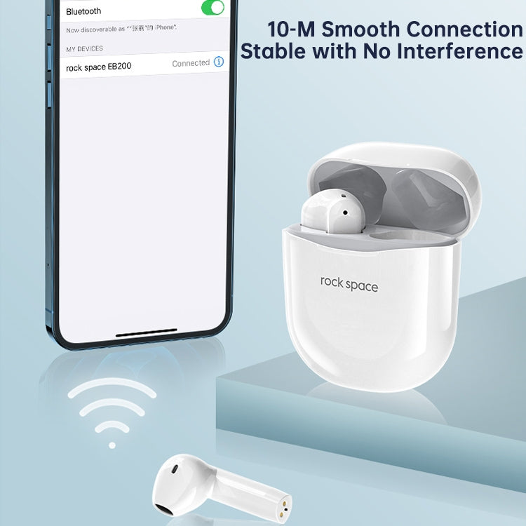 ROCK SPACE EB200 TWS Bluetooth Earphone with Charging Box, Support Touch & Automatic Pairing & Single and Double Earphone Switching & Call - Bluetooth Earphone by ROCK | Online Shopping UK | buy2fix