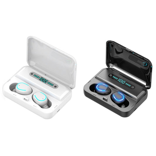 F9-5U Four-bar Breathing Light + Digital Display Noise Reduction Touch Bluetooth Earphone with Charging Box (Black) by buy2fix