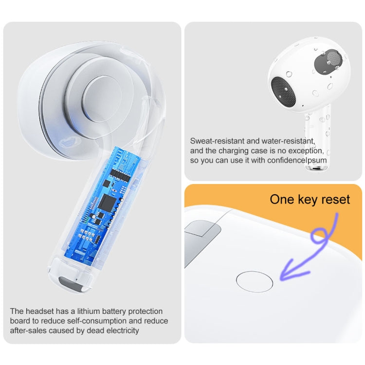 WK A8 Pro True Wireless Stereo Bluetooth Earphone (White) - TWS Earphone by WK | Online Shopping UK | buy2fix