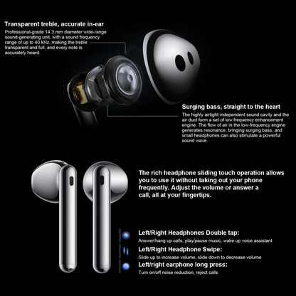 Original Huawei FreeBuds 4E Wireless Earphone T0008 Bluetooth Active Noise Reduction Earphone (Silver) - TWS Earphone by Huawei | Online Shopping UK | buy2fix