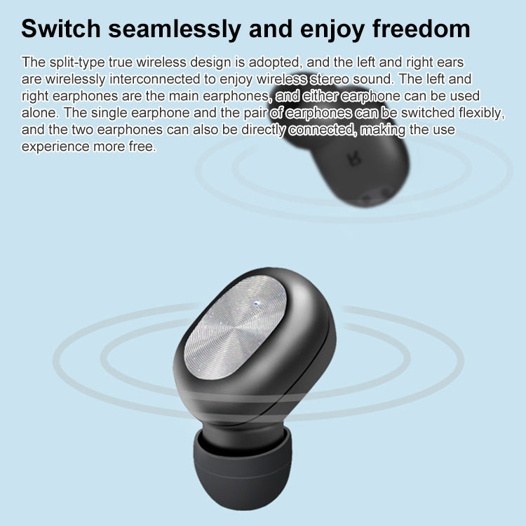 ETE-15 Waterproof Bluetooth 5.0 Binaural Touch Control TWS Wireless Earphones (Black) - TWS Earphone by buy2fix | Online Shopping UK | buy2fix