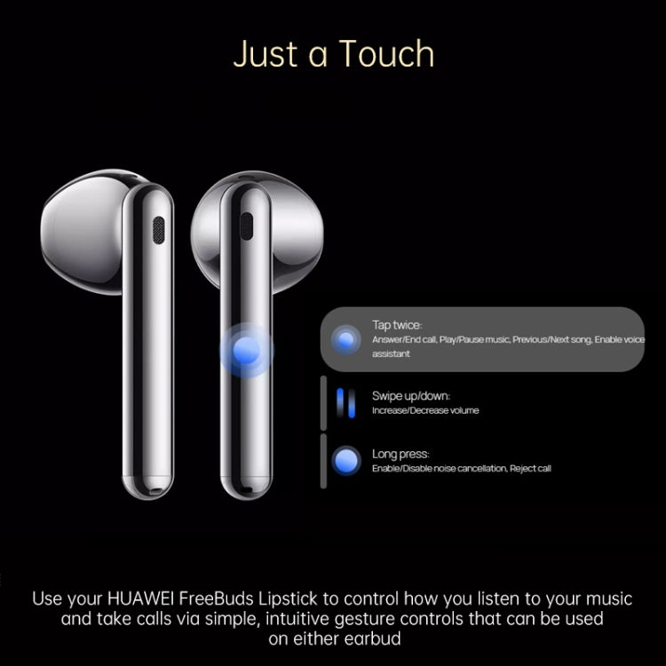 Huawei FreeBuds Lipstick ANC Wireless Bluetooth Earphone with Charging Box, Support Pop-up Window Pairing(Silver) - Bluetooth Earphone by Huawei | Online Shopping UK | buy2fix