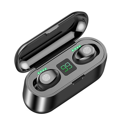 F9 TWS V5.0 Touch Control Binaural Wireless Bluetooth Headset with Charging Case and Digital Display - TWS Earphone by buy2fix | Online Shopping UK | buy2fix