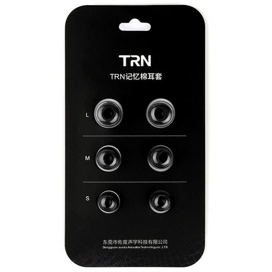 TRN Earphone Silicone Memory Foam Earplug(Black) by TRN