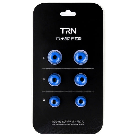 TRN Earphone Silicone Memory Foam Earplug(Blue) by TRN