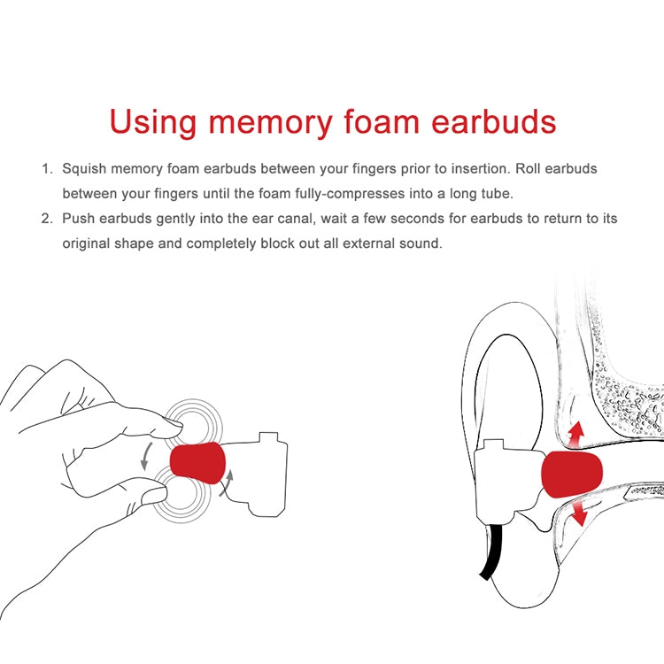 TRN Earphone Silicone Memory Foam Earplug(Red) - Apple Accessories by TRN | Online Shopping UK | buy2fix