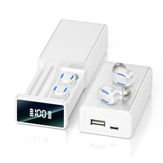 A22 Version anglaise Écouteur Bluetooth à affichage numérique extractible avec boîtier de chargement magnétique, prise en charge de la lumière tactile et de la banque d'alimentation (blanc)