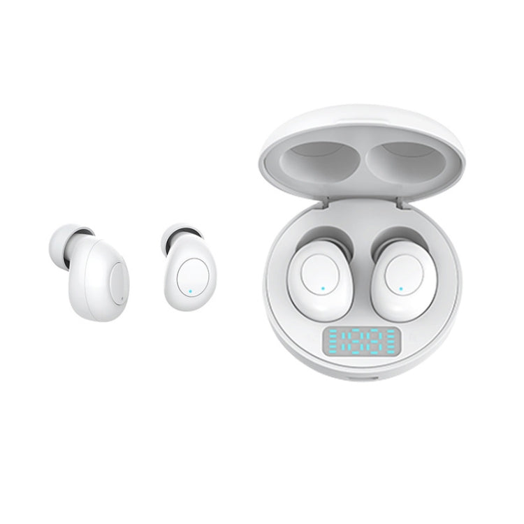 J1 TWS Digital Display Bluetooth V5.0 Wireless Earphones with LED Charging Box(White) - TWS Earphone by buy2fix | Online Shopping UK | buy2fix