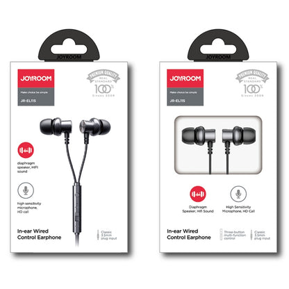 JOYROOM JR-EL115 Metal In-ear Wired Control Earphone (Grey) - In Ear Wired Earphone by JOYROOM | Online Shopping UK | buy2fix