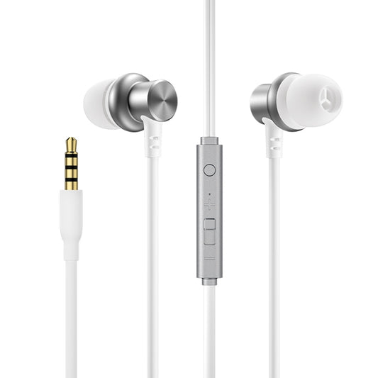 JOYROOM JR-EL115 Metal In-ear Wired Control Earphone (Silver) - In Ear Wired Earphone by JOYROOM | Online Shopping UK | buy2fix