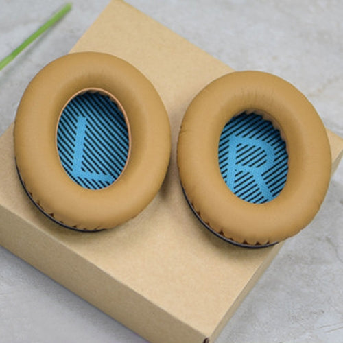 1 Pair Soft Earmuff Headphone Jacket with LR Cotton for BOSE QC2 / QC15 / AE2 / QC25 / QC35(Gold Blue) by buy2fix