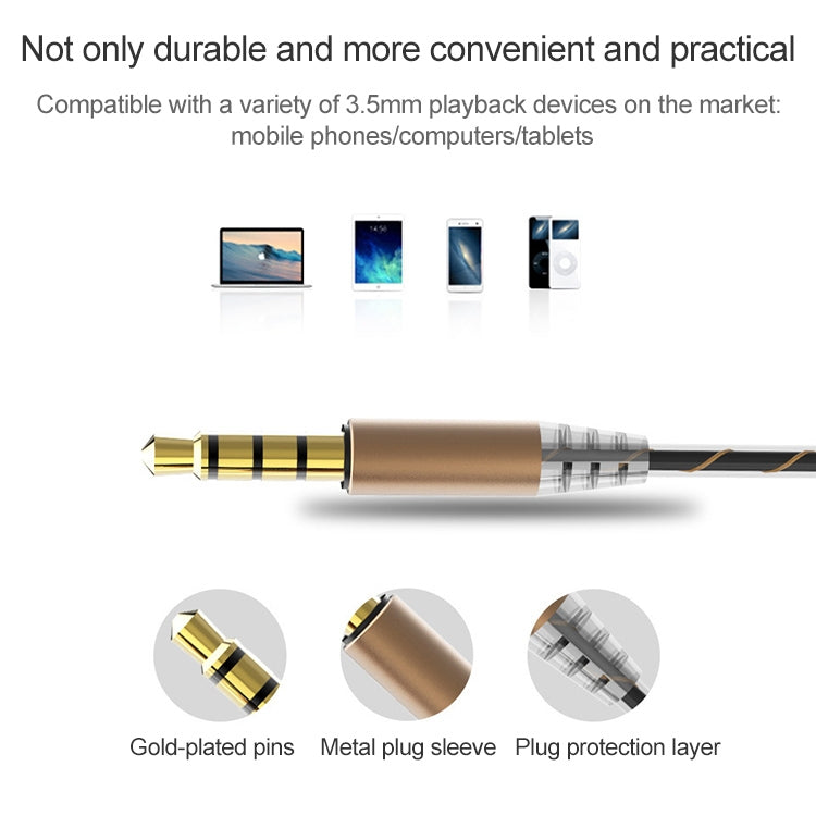 D12 1.2m Wired In Ear 3.5mm Interface Stereo Wire-Controlled HIFI Earphones Dual-motion Loop Running Game Music Headset With Packaging(Black) by buy2fix