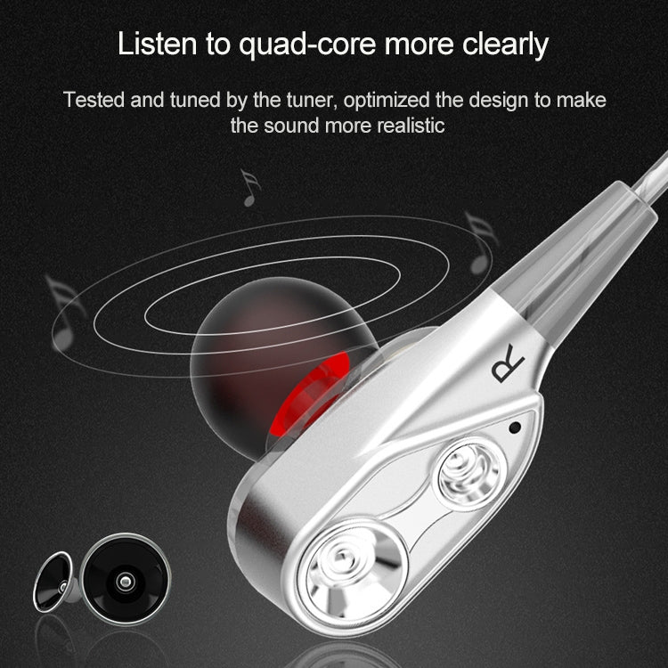 D12 1.2m Wired In Ear 3.5mm Interface Stereo Wire-Controlled HIFI Earphones Dual-motion Loop Running Game Music Headset With Packaging(Black) by buy2fix