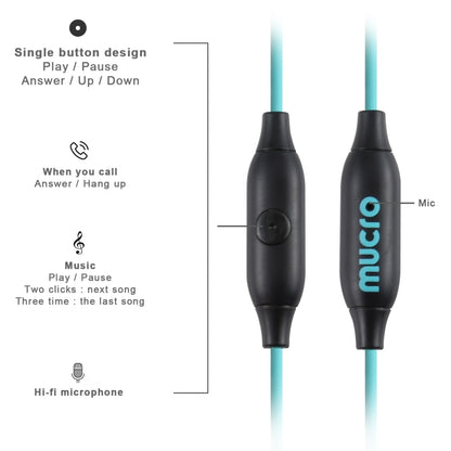 Mucro MB-232 Running In-Ear Sport Earhook Wired Stereo Headphones for Jogging Gym(Blue) - Sport Earphone by Mucro | Online Shopping UK | buy2fix